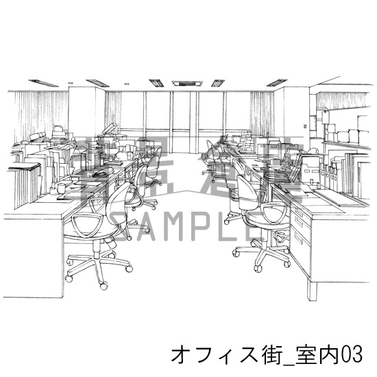 オフィス街の背景集_セット4(室内)