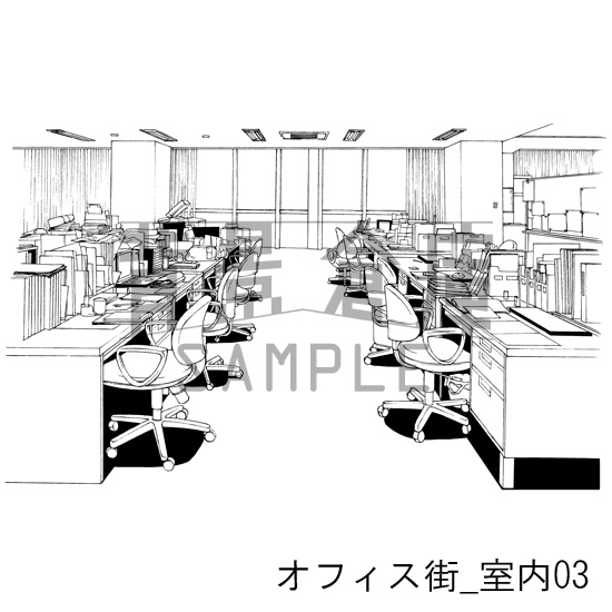 オフィス街の背景集_セット4(室内)