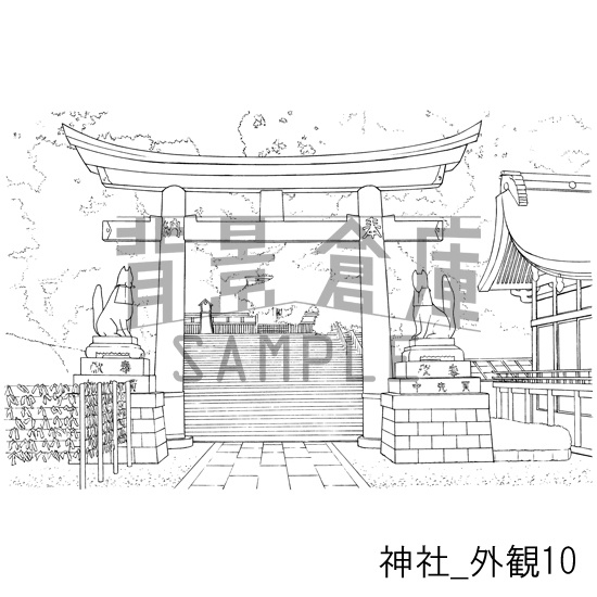 神社の背景集_セット2(外観)
