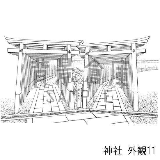 神社の背景集_セット2(外観)
