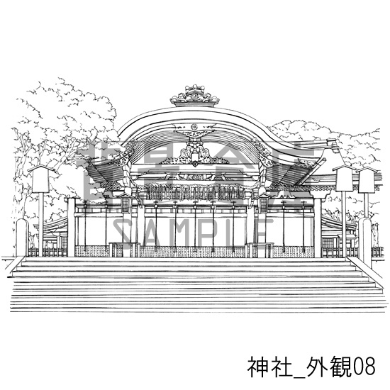 神社の背景集_セット2(外観)