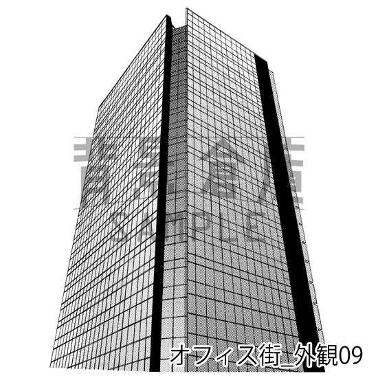 オフィス街_背景素材集11(外観)_トーン