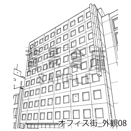 オフィス街_背景素材集11(外観)_トーン