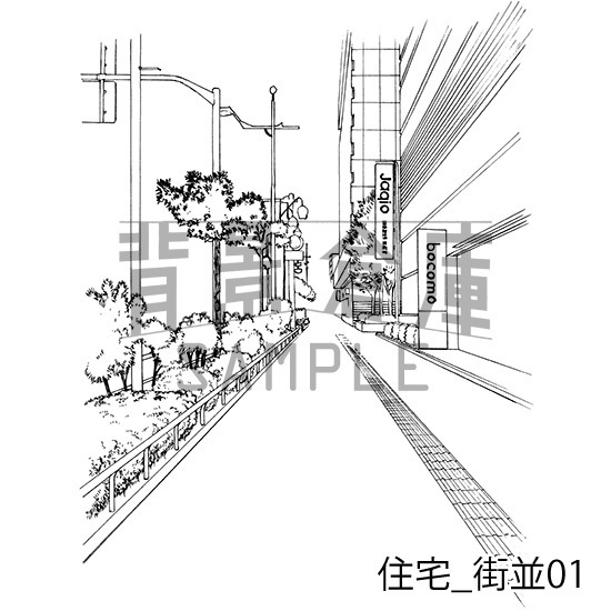 住宅の背景集_セット13(街並)