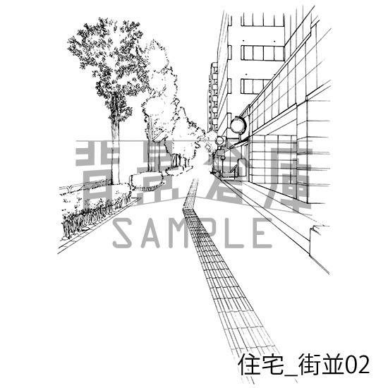 住宅の背景集_セット13(街並)