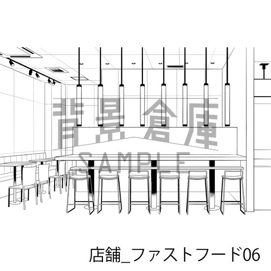 店舗_背景素材集27(ファーストフード)_トーン