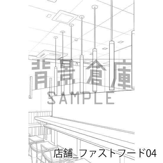 店舗_背景素材集27(ファーストフード)_トーン