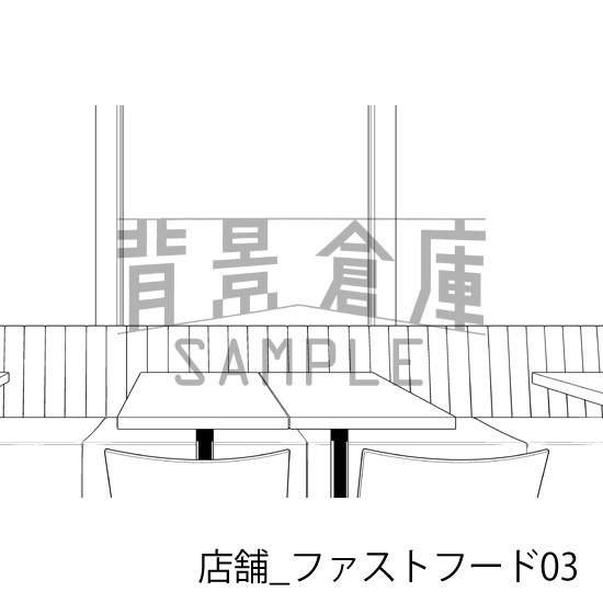 店舗_背景素材集27(ファーストフード)_トーン