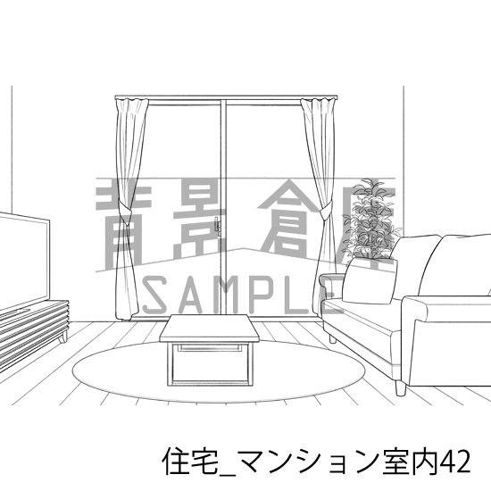 住宅_背景素材集23(マンション室内)_トーン