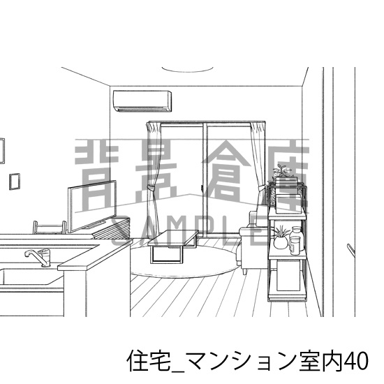 住宅_背景素材集23(マンション室内)_トーン