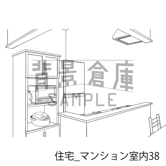住宅_背景素材集23(マンション室内)_トーン