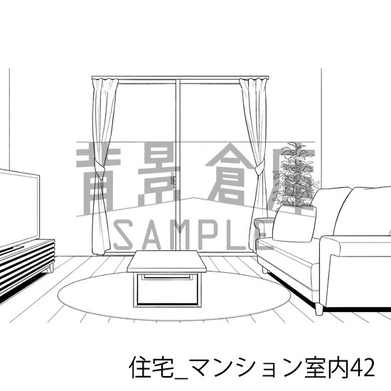住宅_背景素材集23(マンション室内)_トーン
