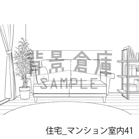 住宅_背景素材集23(マンション室内)_トーン