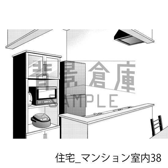 住宅_背景素材集23(マンション室内)_トーン