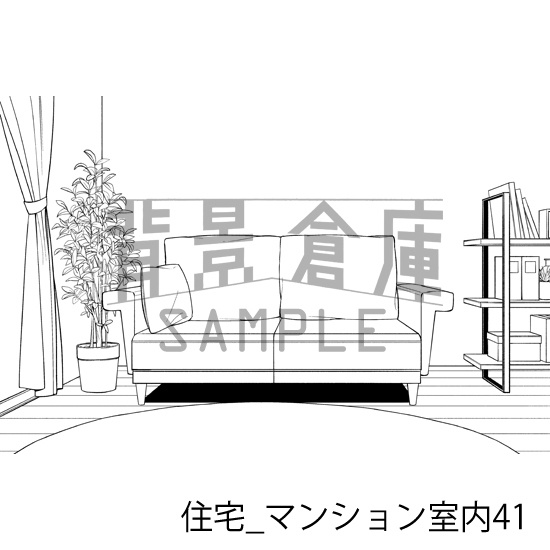 住宅_背景素材集23(マンション室内)_トーン