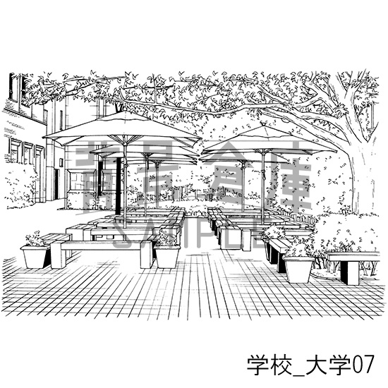 学校_背景素材集28(大学)_トーン