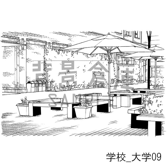 学校_背景素材集28(大学)_トーン
