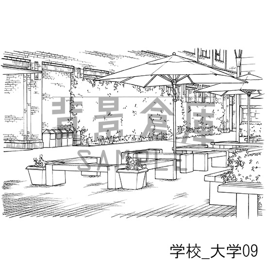 学校_背景素材集28(大学)_トーン