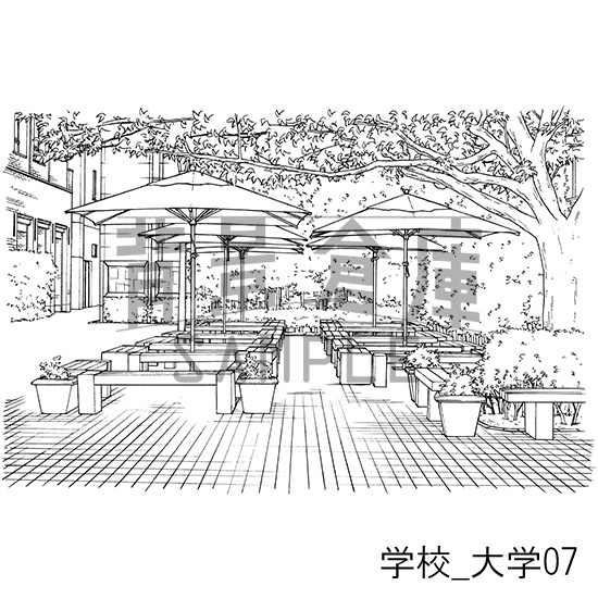 学校_背景素材集28(大学)_トーン