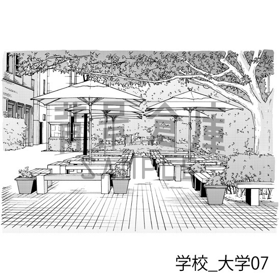 学校_背景素材集28(大学)_トーン
