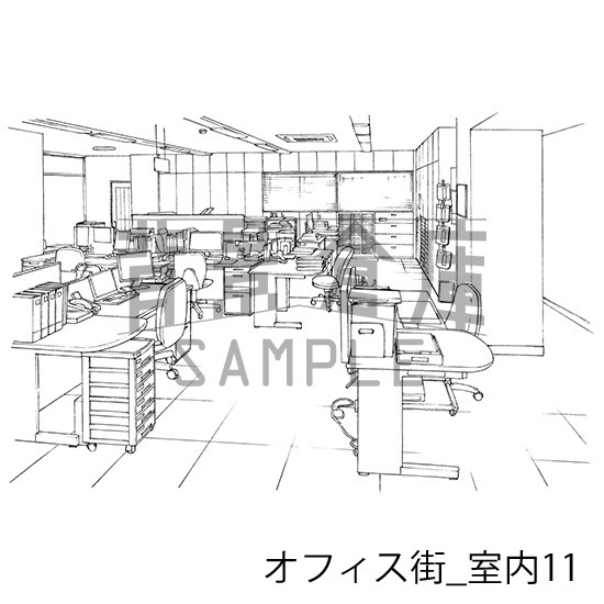 オフィス街の背景集_セット5(室内)
