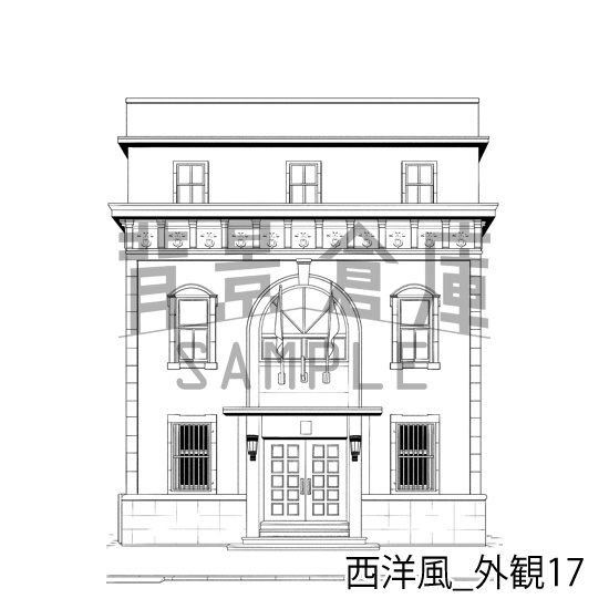 西洋風_背景素材集24(外観)_トーン
