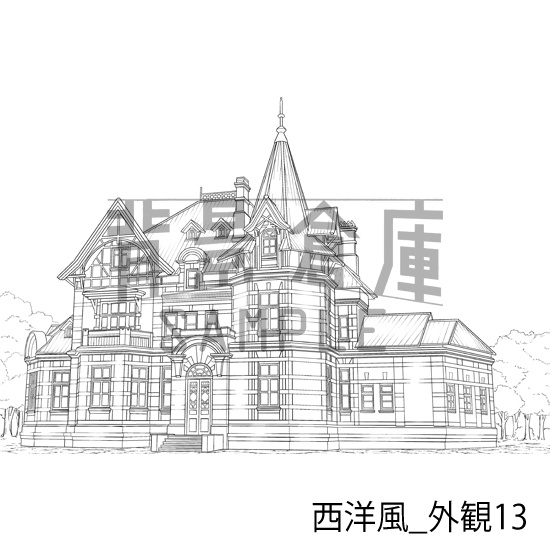 西洋風_背景素材集24(外観)_トーン