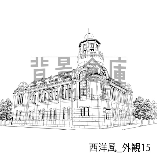 西洋風_背景素材集24(外観)_トーン