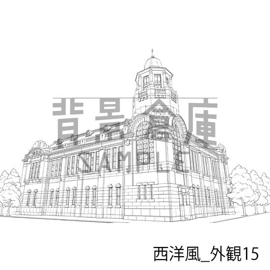 西洋風_背景素材集24(外観)_トーン