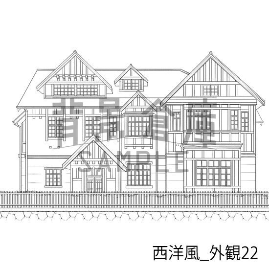 西洋風_背景素材集25(外観)_トーン