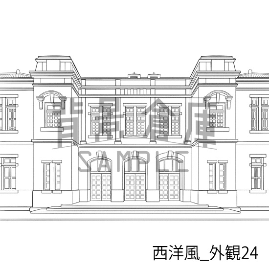 西洋風_背景素材集25(外観)_トーン