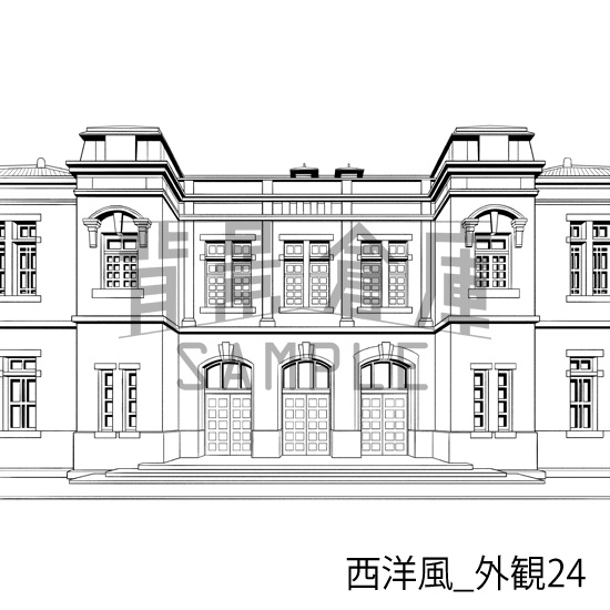 西洋風_背景素材集25(外観)_トーン