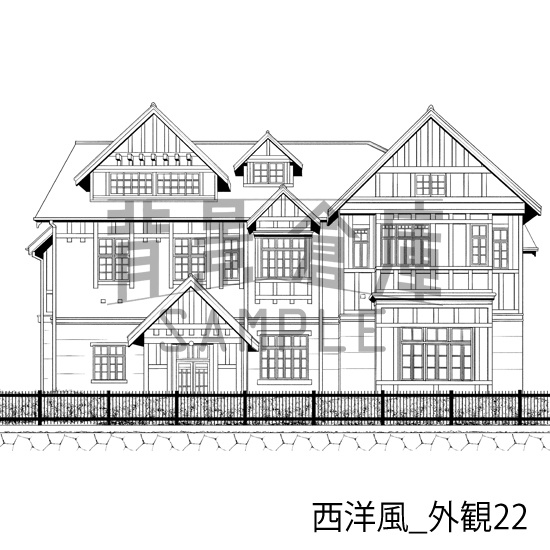 西洋風_背景素材集25(外観)_トーン
