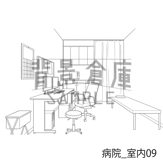 病院_背景素材集3(室内)_トーン