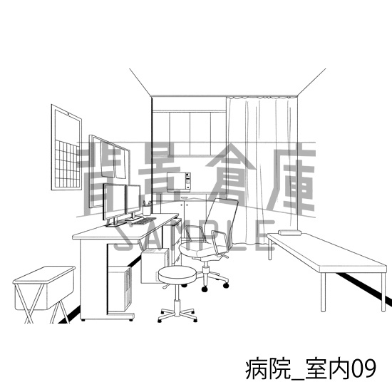 病院_背景素材集3(室内)_トーン
