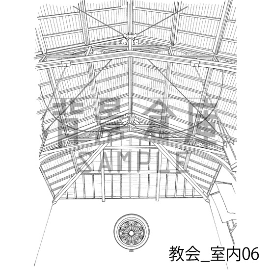 教会_背景素材集1(室内)_トーン