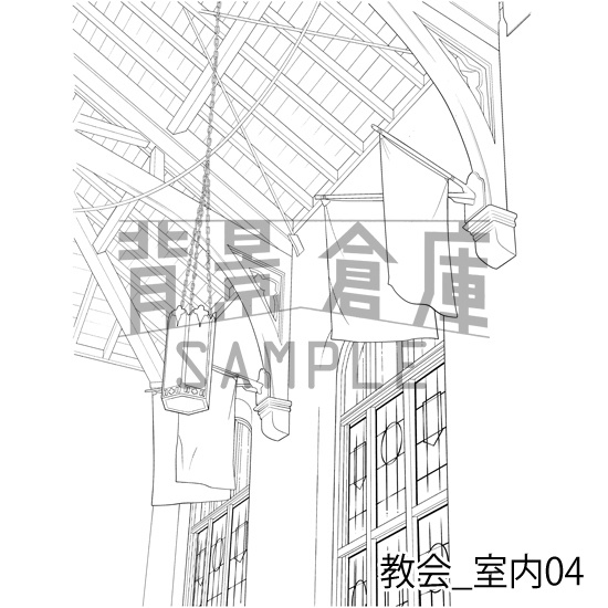 教会_背景素材集1(室内)_トーン