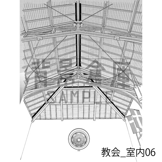 教会_背景素材集1(室内)_トーン