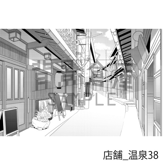 店舗_背景素材集29(温泉)_トーン