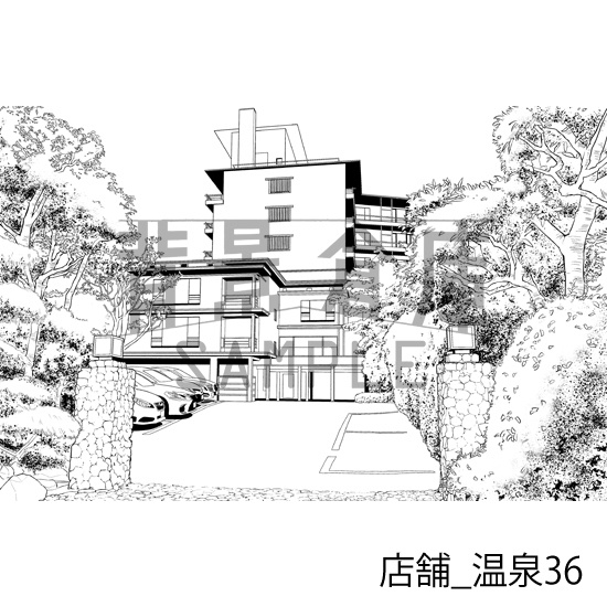 店舗_背景素材集29(温泉)_トーン