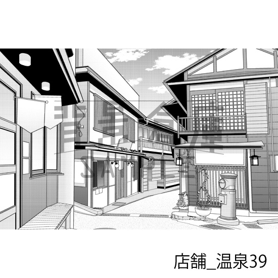 店舗_背景素材集29(温泉)_トーン