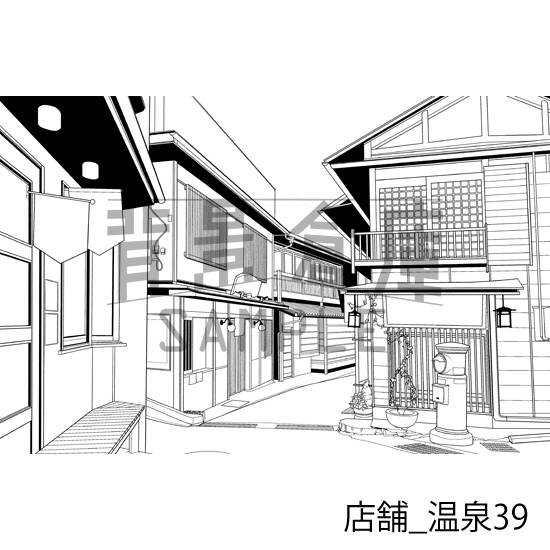 店舗_背景素材集29(温泉)_トーン