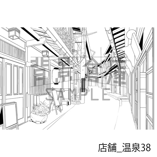 店舗_背景素材集29(温泉)_トーン