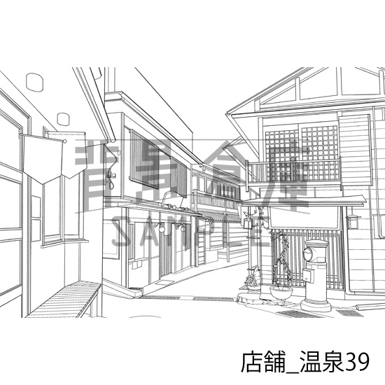 店舗_背景素材集29(温泉)_トーン