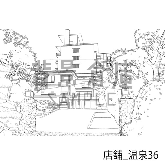 店舗_背景素材集29(温泉)_トーン