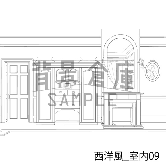 西洋風_背景素材集2(室内)_トーン