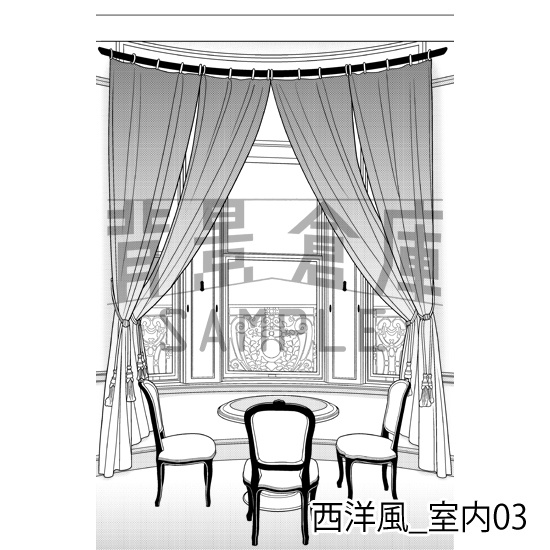 西洋風_背景素材集2(室内)_トーン
