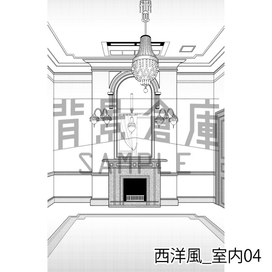 西洋風_背景素材集2(室内)_トーン