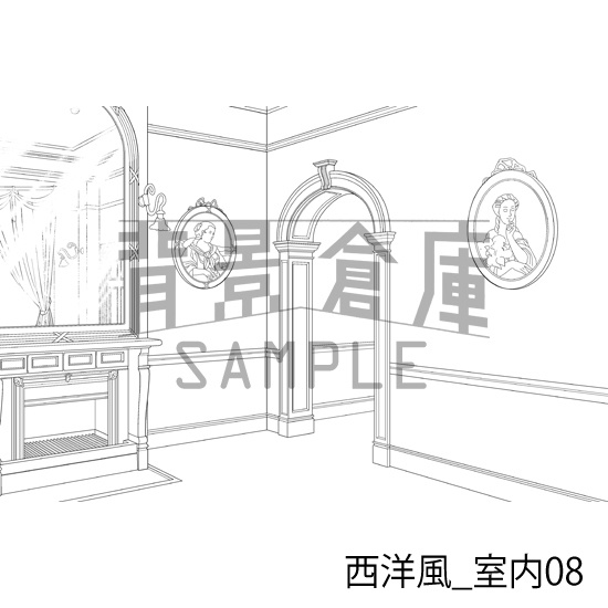 西洋風_背景素材集2(室内)_トーン