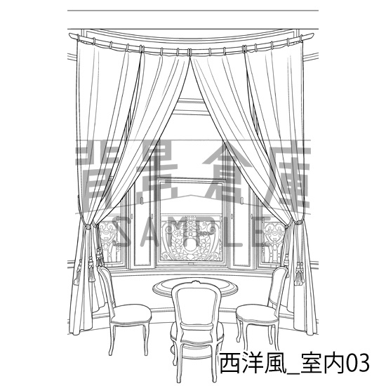 西洋風_背景素材集2(室内)_トーン